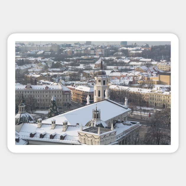 Vilnius old town cityscape Sticker by lena-maximova